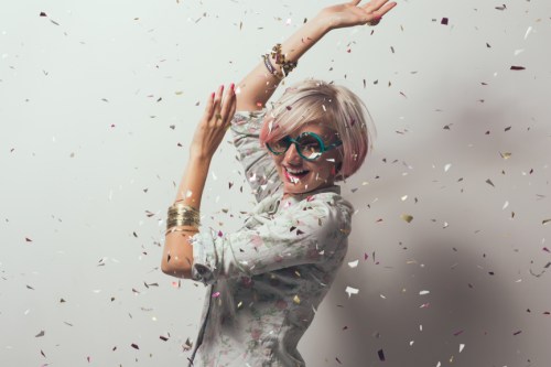 Woman Throwing Confetti
